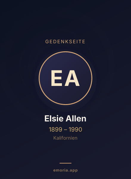 Gedenkportrait von Elsie Allen