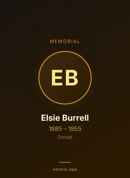 Memorial portrait of Elsie Burrell