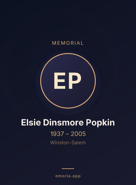 Memorial portrait of Elsie Dinsmore Popkin