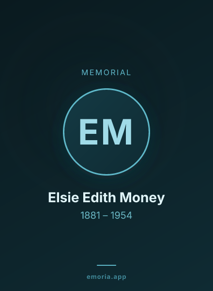 Memorial portrait of Elsie Edith Money