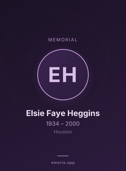 Memorial portrait of Elsie Faye Heggins