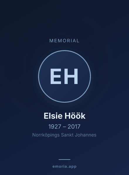 Memorial portrait of Elsie Höök