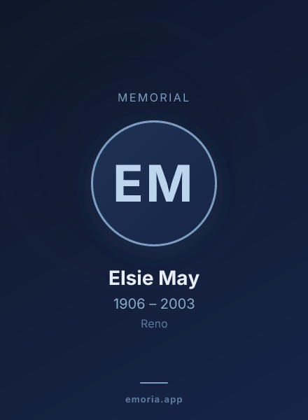 Memorial portrait of Elsie May