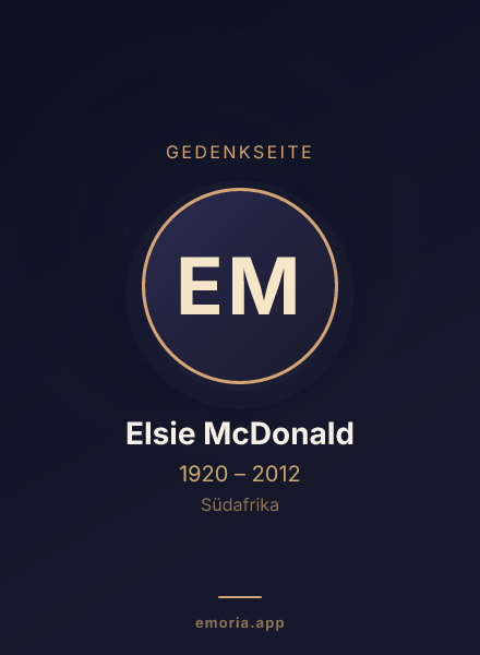 Gedenkportrait von Elsie McDonald
