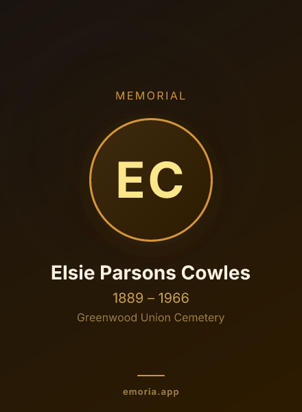 Memorial portrait of Elsie Parsons Cowles