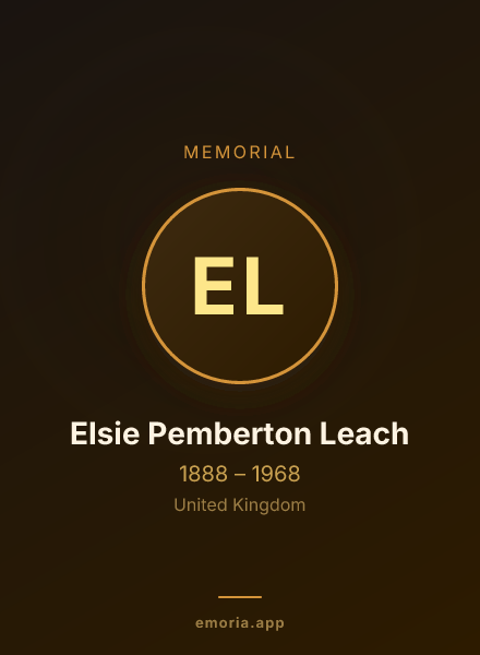 Memorial portrait of Elsie Pemberton Leach