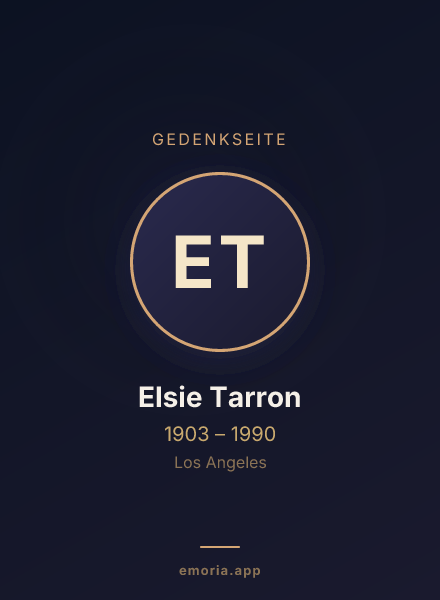 Gedenkportrait von Elsie Tarron