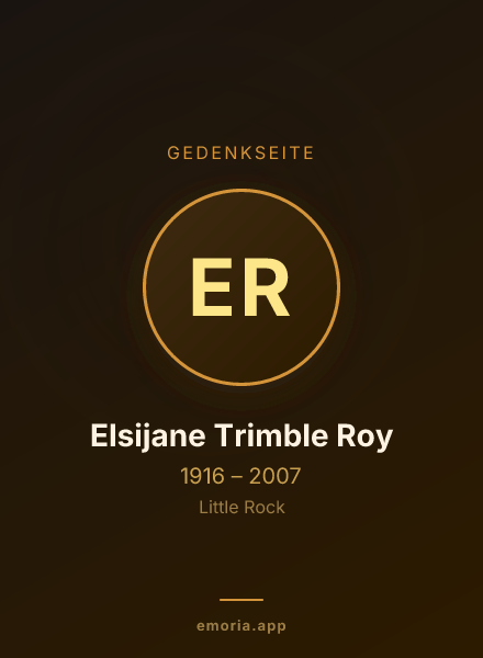 Gedenkportrait von Elsijane Trimble Roy