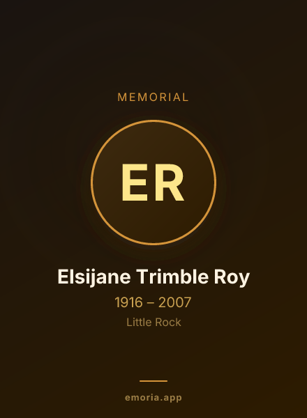 Memorial portrait of Elsijane Trimble Roy