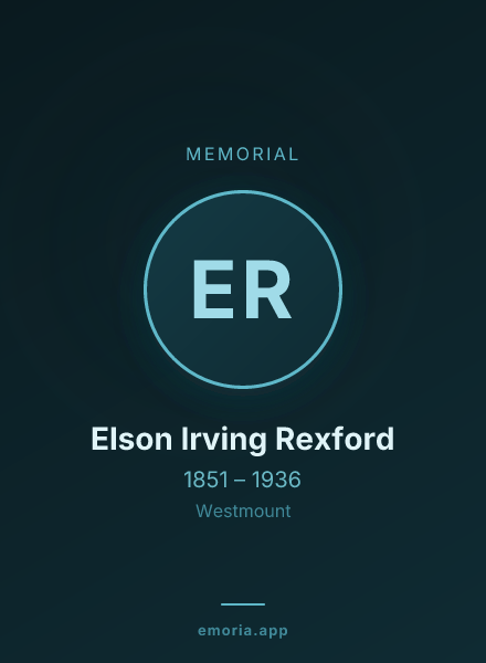 Memorial portrait of Elson Irving Rexford