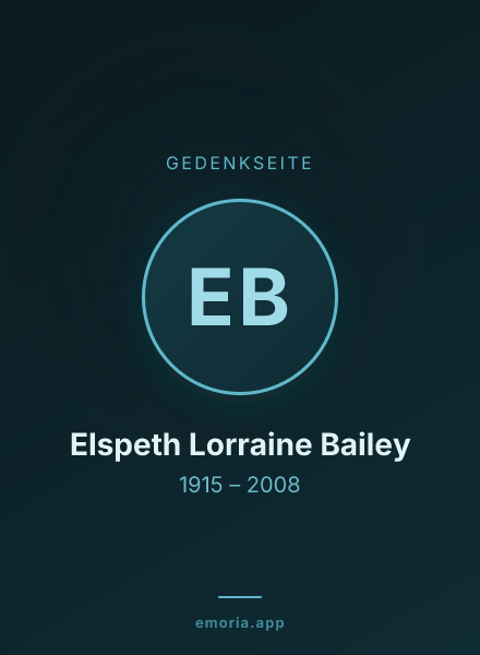 Gedenkportrait von Elspeth Lorraine Bailey