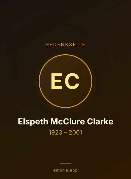 Gedenkportrait von Elspeth McClure Clarke