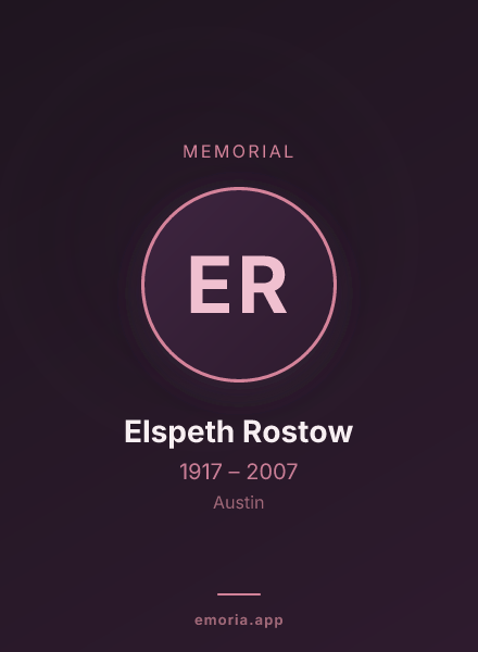 Memorial portrait of Elspeth Rostow