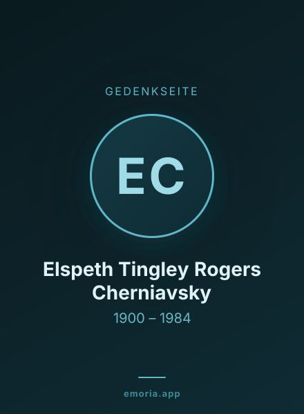 Gedenkportrait von Elspeth Tingley Rogers Cherniavsky