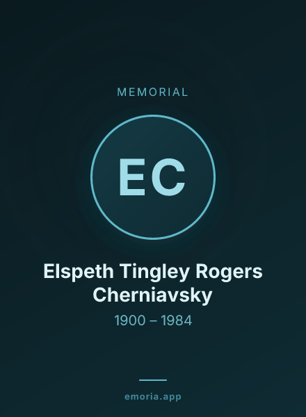 Memorial portrait of Elspeth Tingley Rogers Cherniavsky