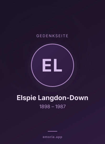 Gedenkportrait von Elspie Langdon-Down