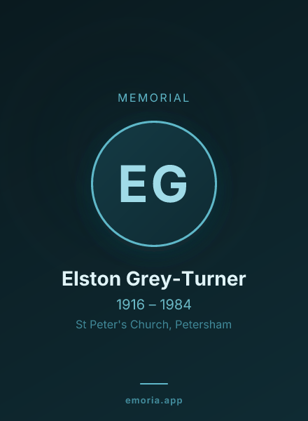Memorial portrait of Elston Grey-Turner
