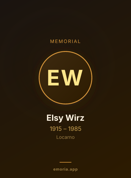 Memorial portrait of Elsy Wirz