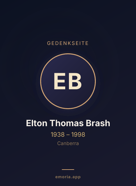 Gedenkportrait von Elton Thomas Brash
