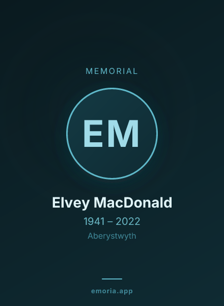 Memorial portrait of Elvey MacDonald
