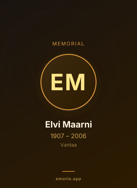 Memorial portrait of Elvi Maarni