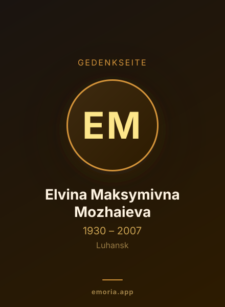 Gedenkportrait von Elvina Maksymivna Mozhaieva