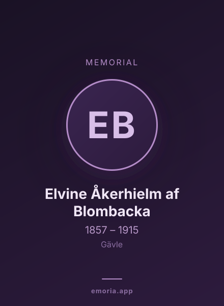 Memorial portrait of Elvine Åkerhielm af Blombacka
