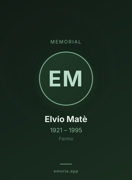 Memorial portrait of Elvio Matè
