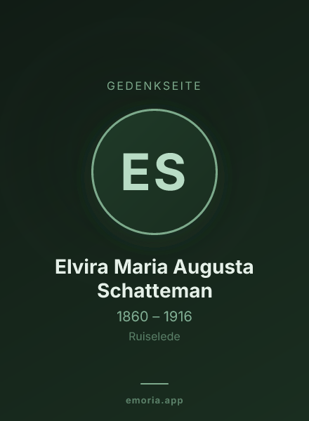 Gedenkportrait von Elvira Maria Augusta Schatteman