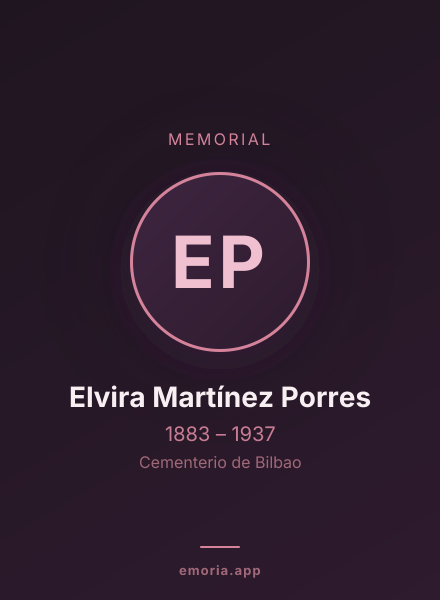 Memorial portrait of Elvira Martínez Porres