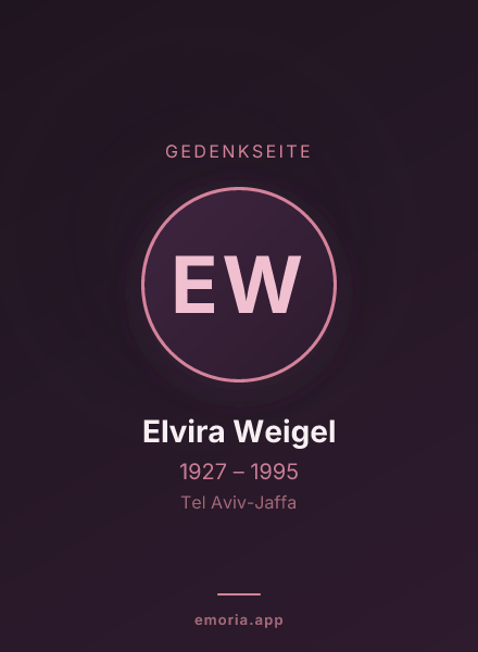 Gedenkportrait von Elvira Weigel