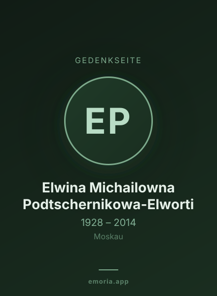 Gedenkportrait von Elwina Michailowna Podtschernikowa-Elworti