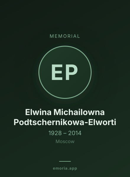 Memorial portrait of Elwina Michailowna Podtschernikowa-Elworti