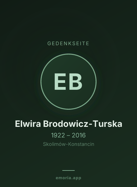 Gedenkportrait von Elwira Brodowicz-Turska