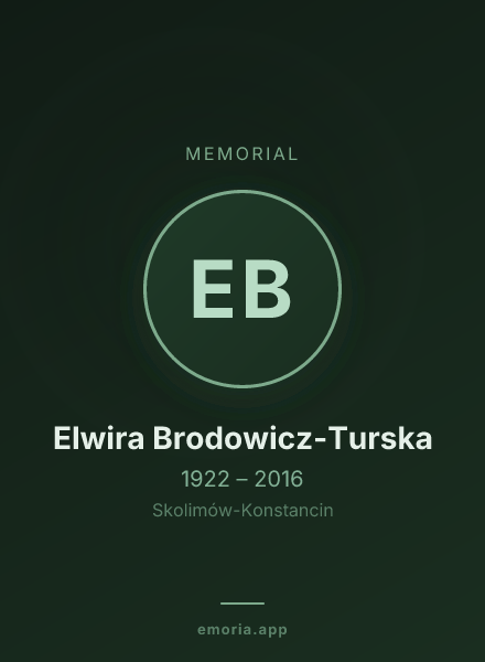 Memorial portrait of Elwira Brodowicz-Turska