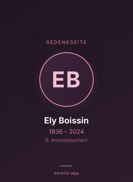 Gedenkportrait von Ely Boissin