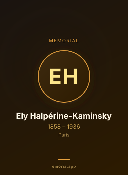 Memorial portrait of Ely Halpérine-Kaminsky