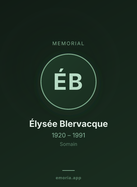 Memorial portrait of Élysée Blervacque