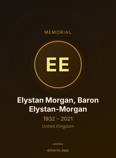 Memorial portrait of Elystan Morgan, Baron Elystan-Morgan