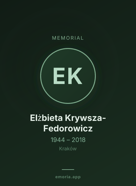 Memorial portrait of Elżbieta Krywsza-Fedorowicz