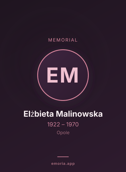 Memorial portrait of Elżbieta Malinowska