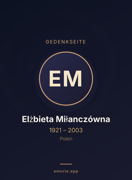 Gedenkportrait von Elżbieta Miłanczówna