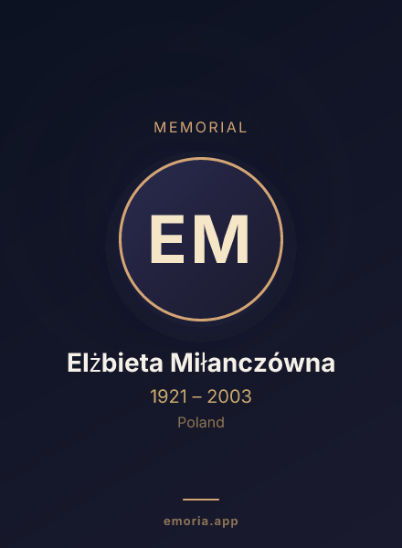 Memorial portrait of Elżbieta Miłanczówna