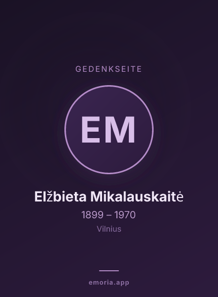 Gedenkportrait von Elžbieta Mikalauskaitė