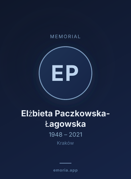 Memorial portrait of Elżbieta Paczkowska-Łagowska