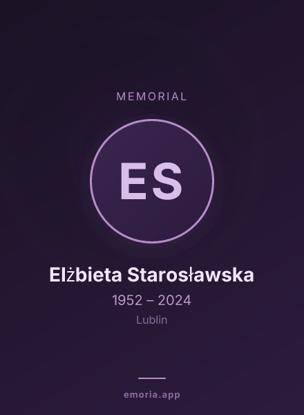 Memorial portrait of Elżbieta Starosławska