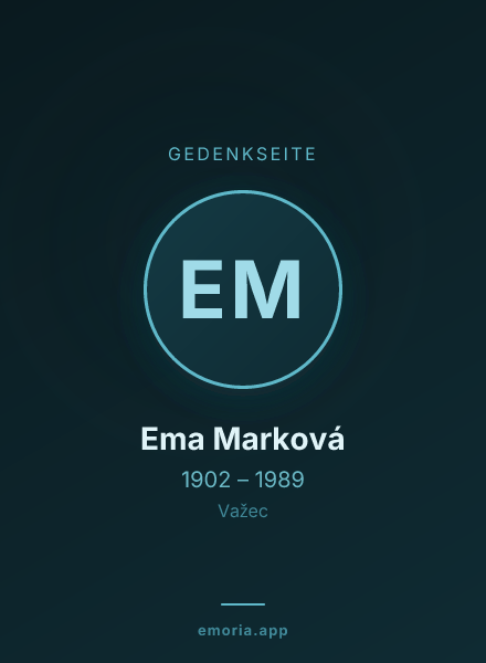 Gedenkportrait von Ema Marková