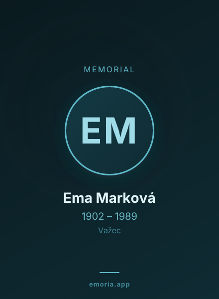 Memorial portrait of Ema Marková