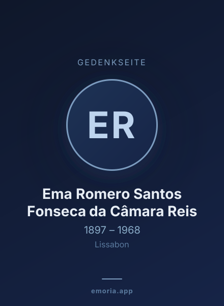 Gedenkportrait von Ema Romero Santos Fonseca da Câmara Reis