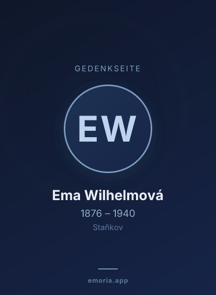 Gedenkportrait von Ema Wilhelmová